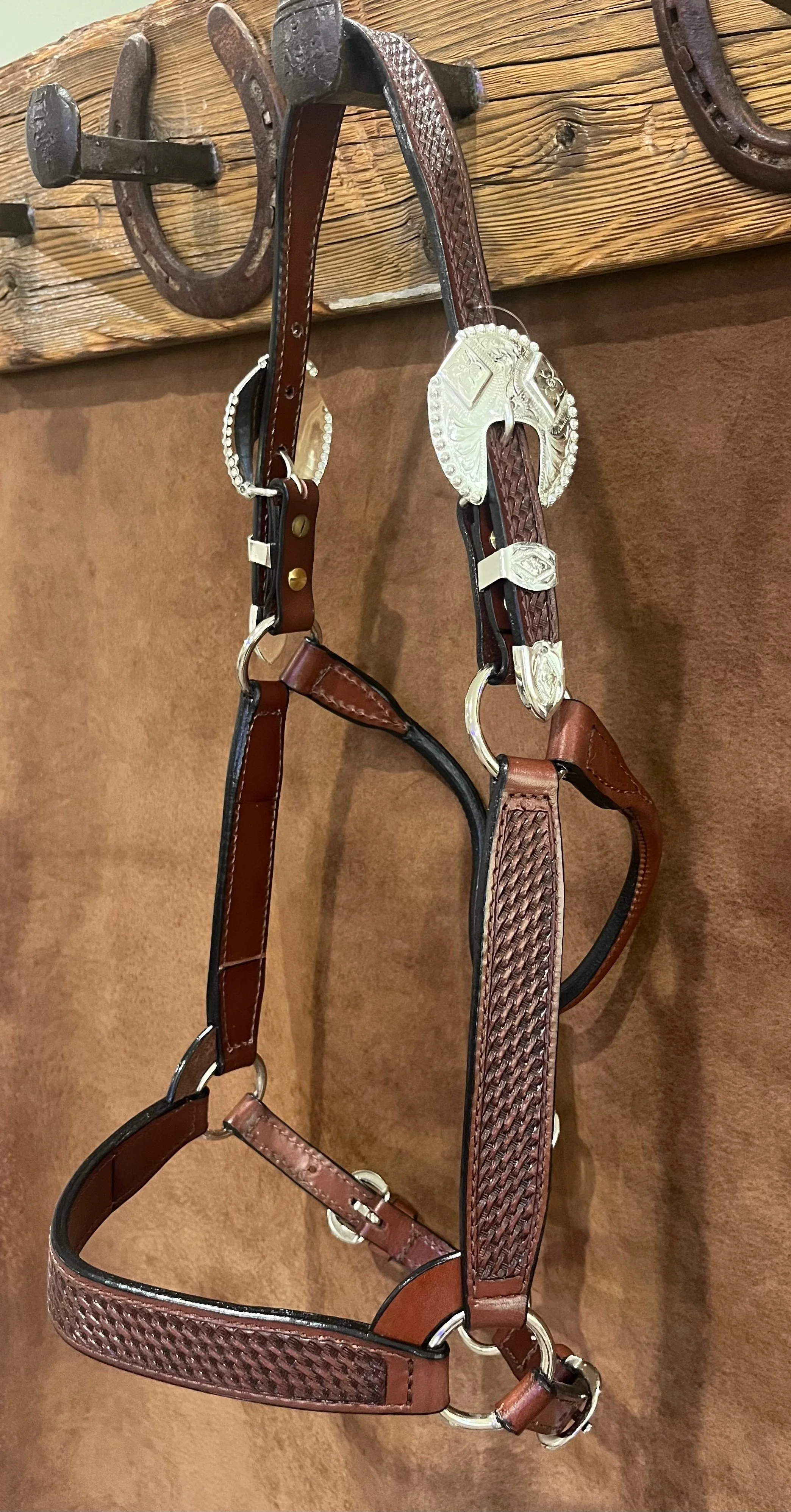 1238 Basket Weave Halter w/ Silver Buckles — Dale Chavez Saddlery